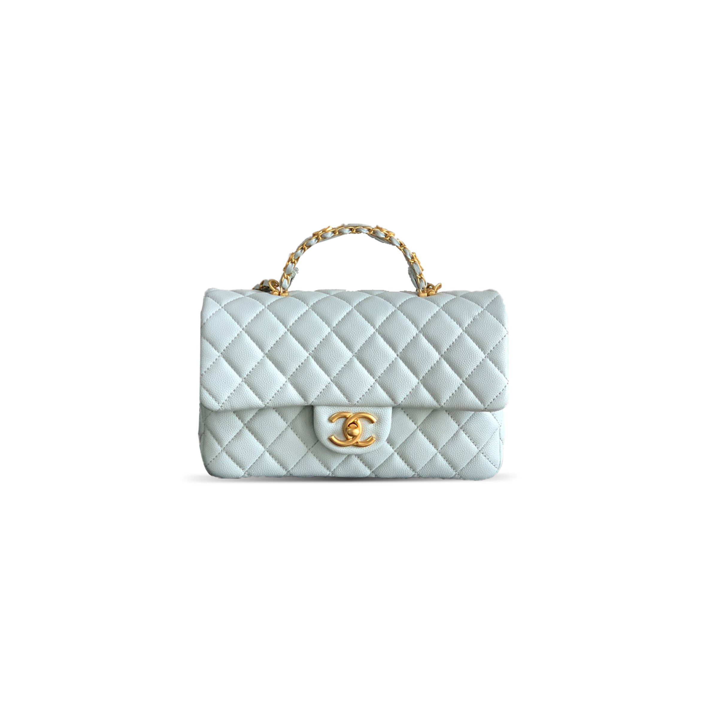 CHANEL SMALL FLAP HANDLE CALFSKIN CAVIAR AS5702 (22.5*13.5*6cm）